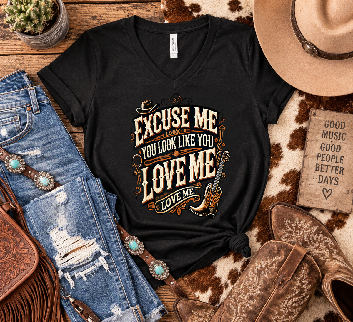 cowgirl,country,fitted,vneck,western,rodeo,excuseme