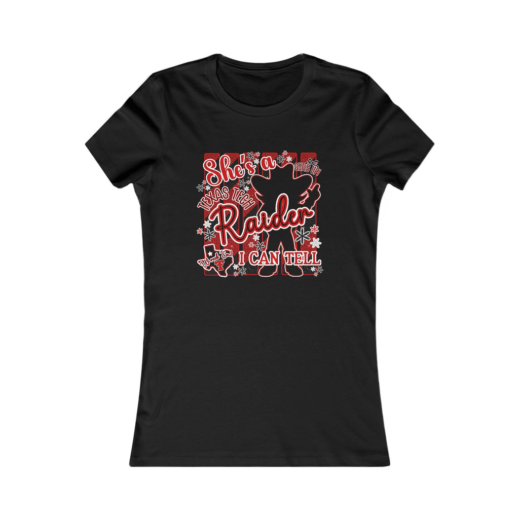 She's a Raider I Can Tell - College Gameday Football Fan T-Shirt, Lubbock TX - Women's FITTED Tee