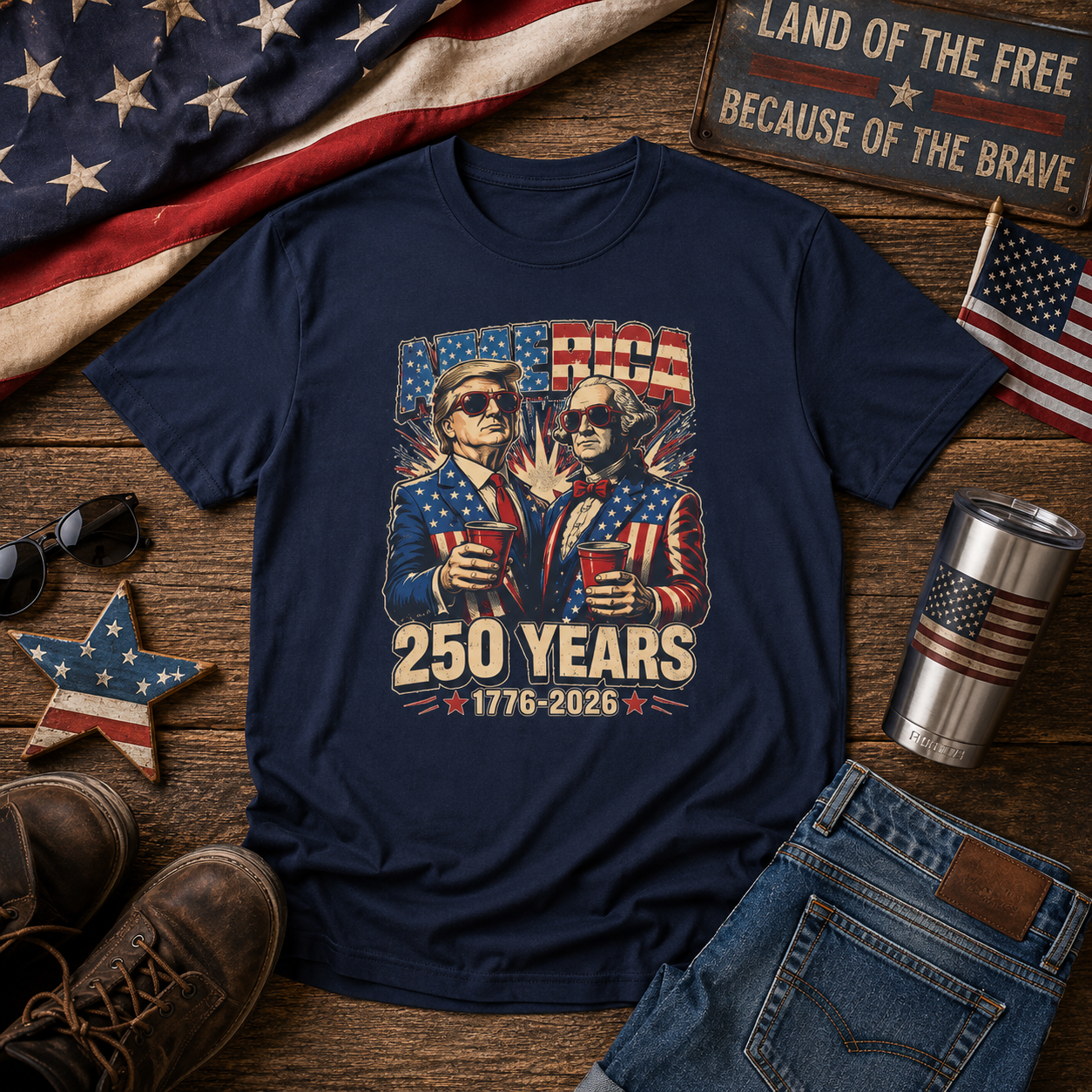 America 250 Years 1776-2026 Anniversary Tee
