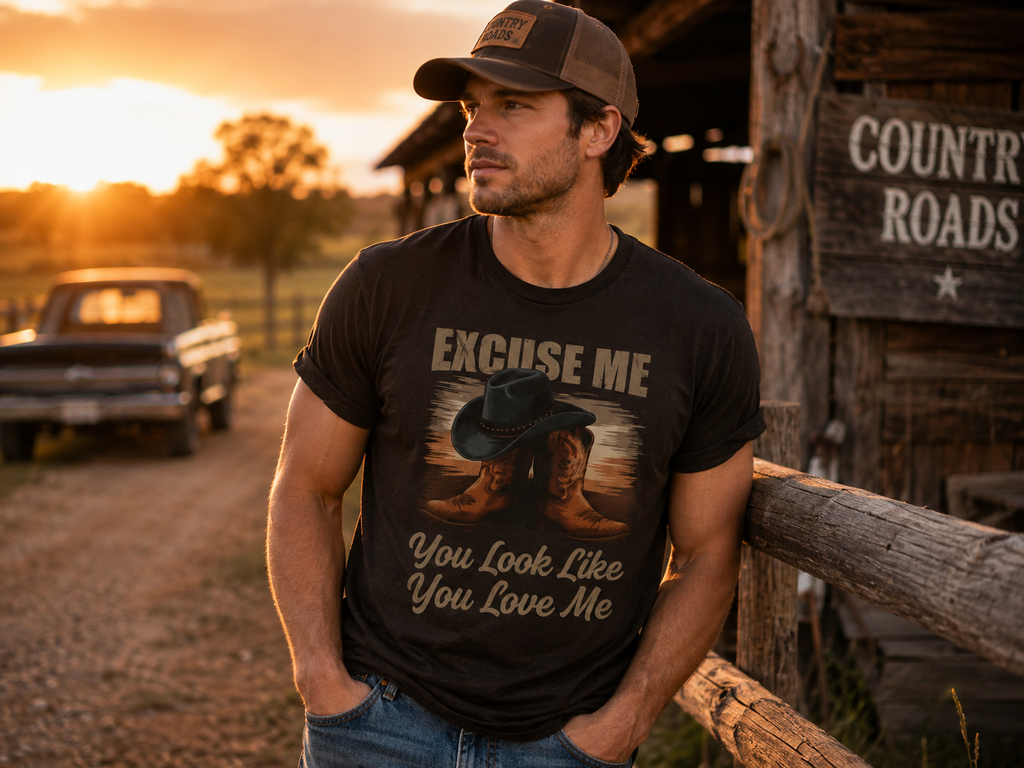 Unisex -Excuse Me You Look Like You Love Me Shirt, Country Music Tee, Western Graphic T-Shirt, Cowgirl Concert Shirt, Country Concert Outfit, Rodeo Tee