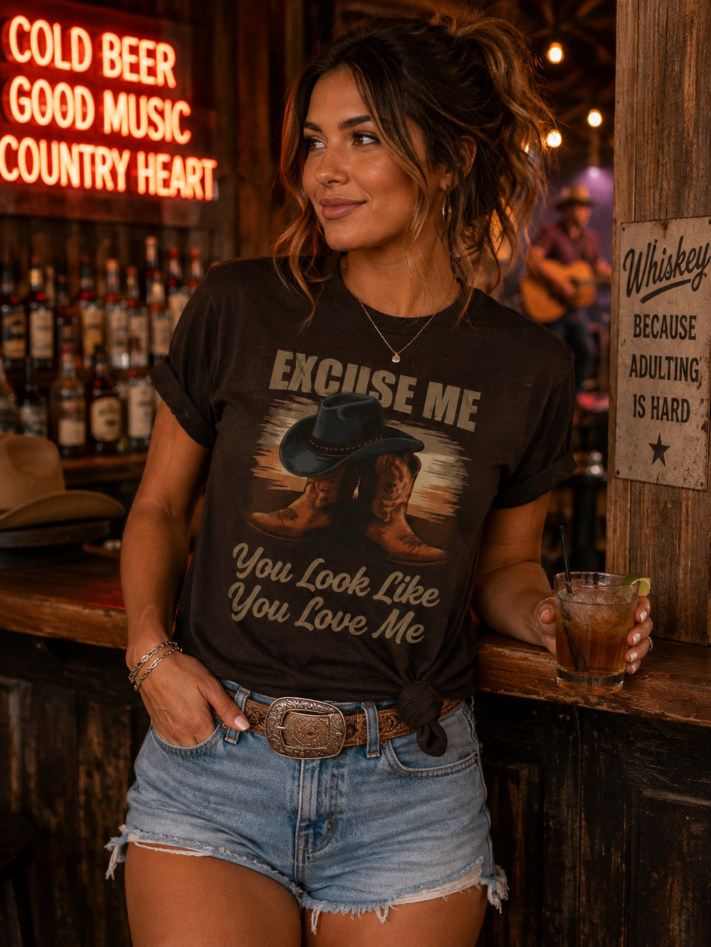 Unisex -Excuse Me You Look Like You Love Me Shirt, Country Music Tee, Western Graphic T-Shirt, Cowgirl Concert Shirt, Country Concert Outfit, Rodeo Tee