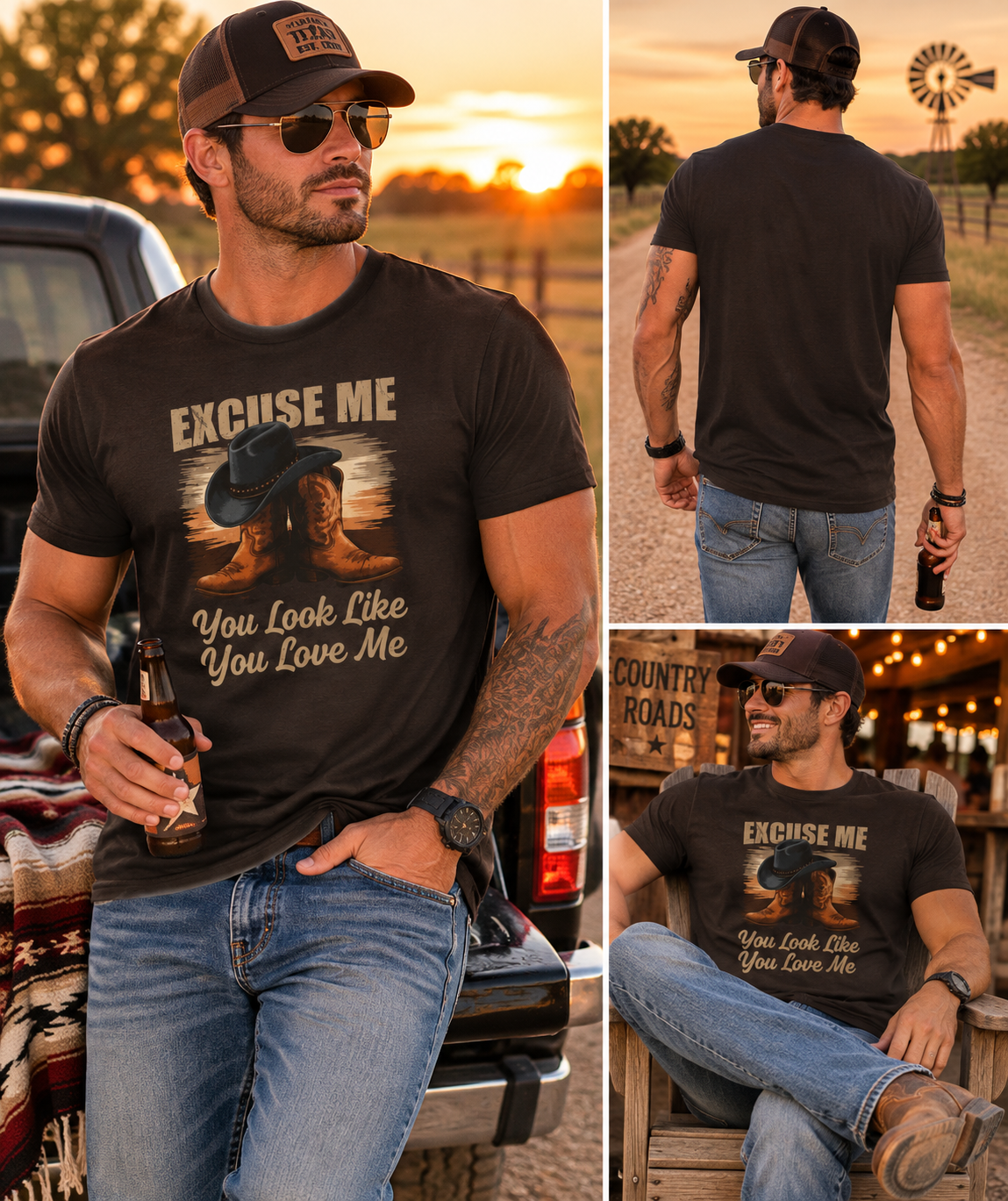 Unisex -Excuse Me You Look Like You Love Me Shirt, Country Music Tee, Western Graphic T-Shirt, Cowgirl Concert Shirt, Country Concert Outfit, Rodeo Tee
