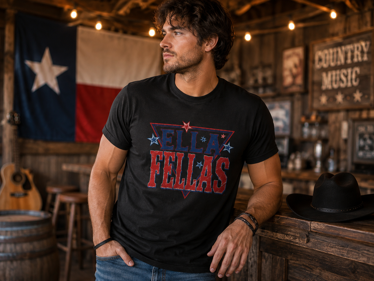 Ella Fellas Shirt for Men, Western Country Concert Tee, Mens Cowboy Graphic T-Shirt, Texas Country Music Shirt, Rodeo Concert Outfit