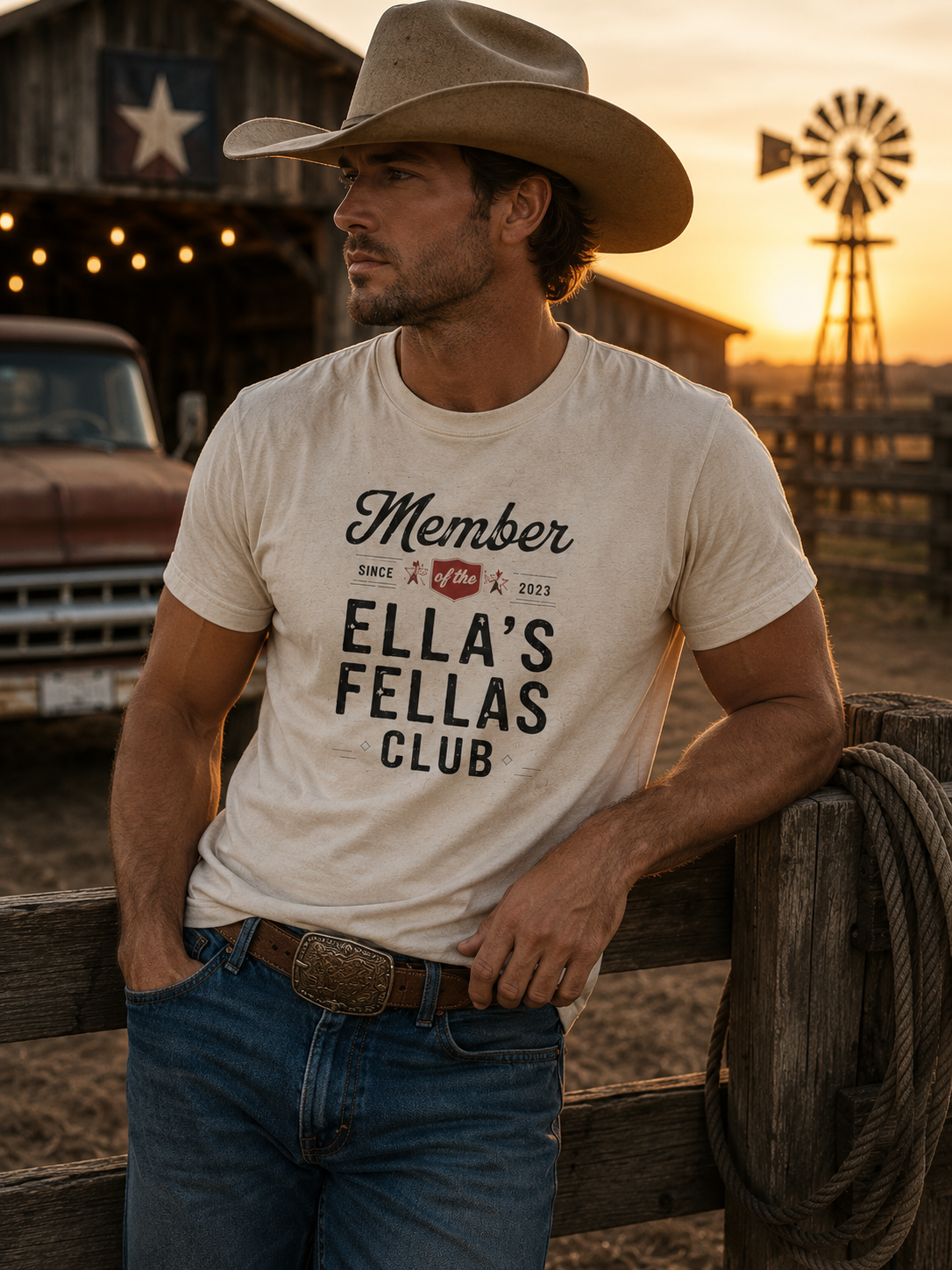 Fellas Fan Club Shirt for Men, Western Country Concert Tee, Mens Cowboy Graphic T-Shirt, Texas Country Music Shirt, Rodeo Concert Outfit