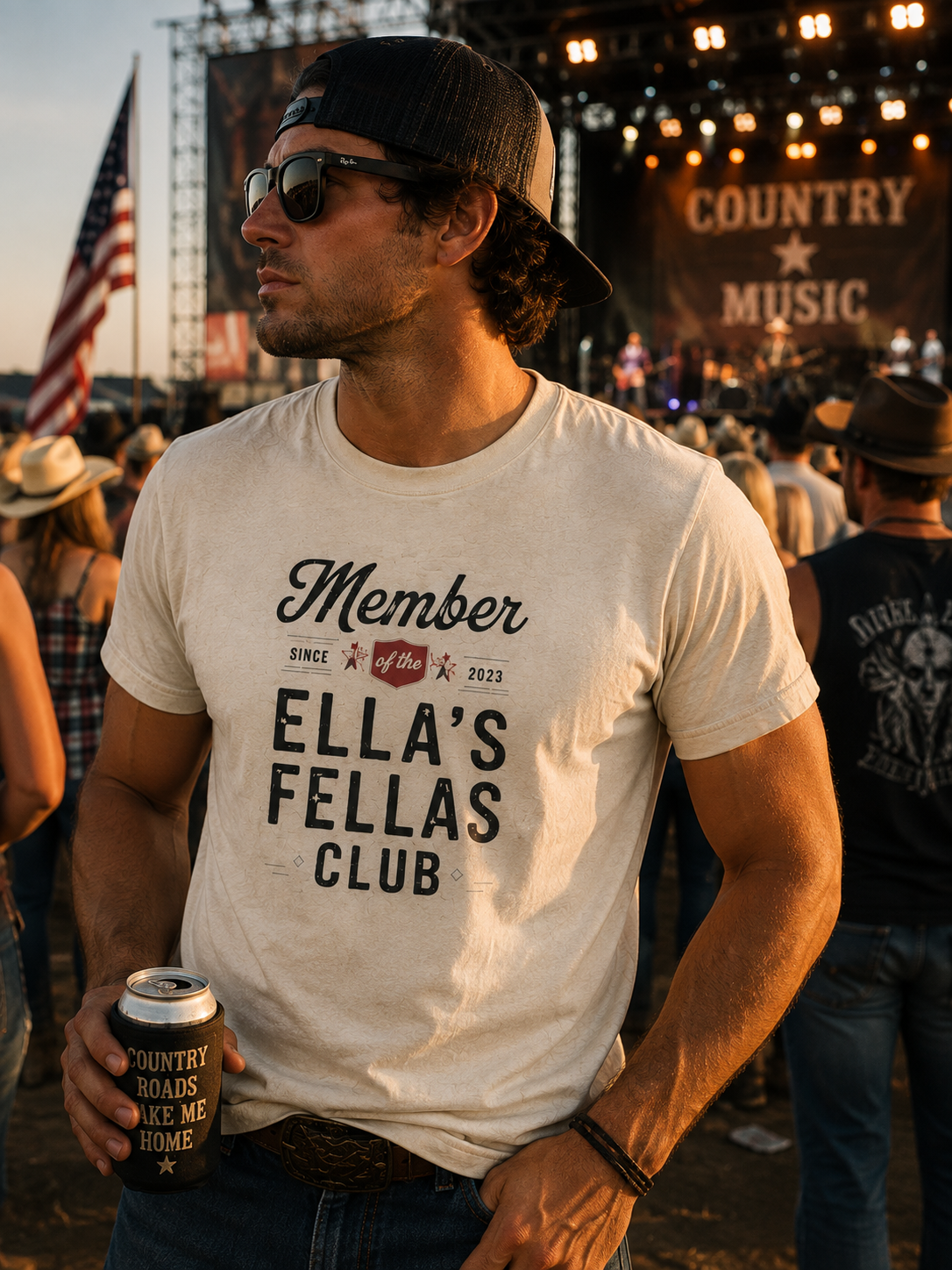 Fellas Fan Club Shirt for Men, Western Country Concert Tee, Mens Cowboy Graphic T-Shirt, Texas Country Music Shirt, Rodeo Concert Outfit