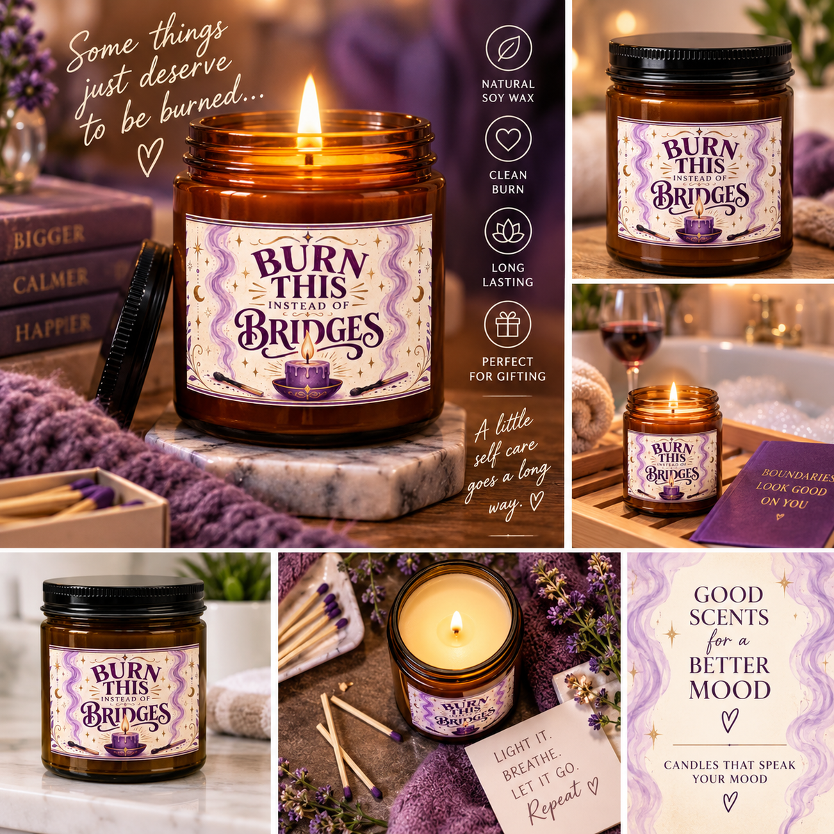 Burn This Instead of Bridges Candle, Funny Candle Gift for Her, Self Care Candle, Sassy Gift for Women, Best Friend Gift, Stress Relief Gift