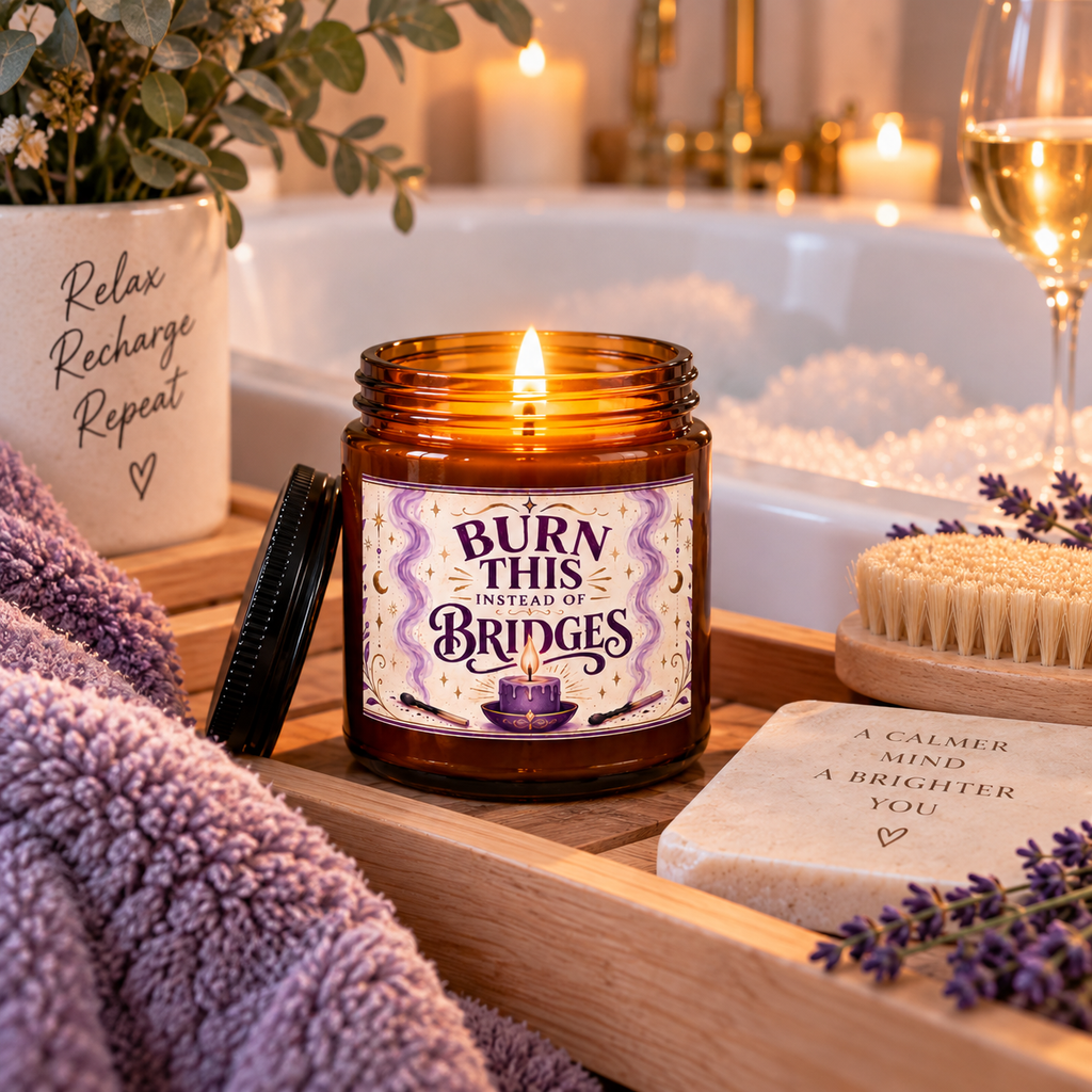 Burn This Instead of Bridges Candle, Funny Candle Gift for Her, Self Care Candle, Sassy Gift for Women, Best Friend Gift, Stress Relief Gift