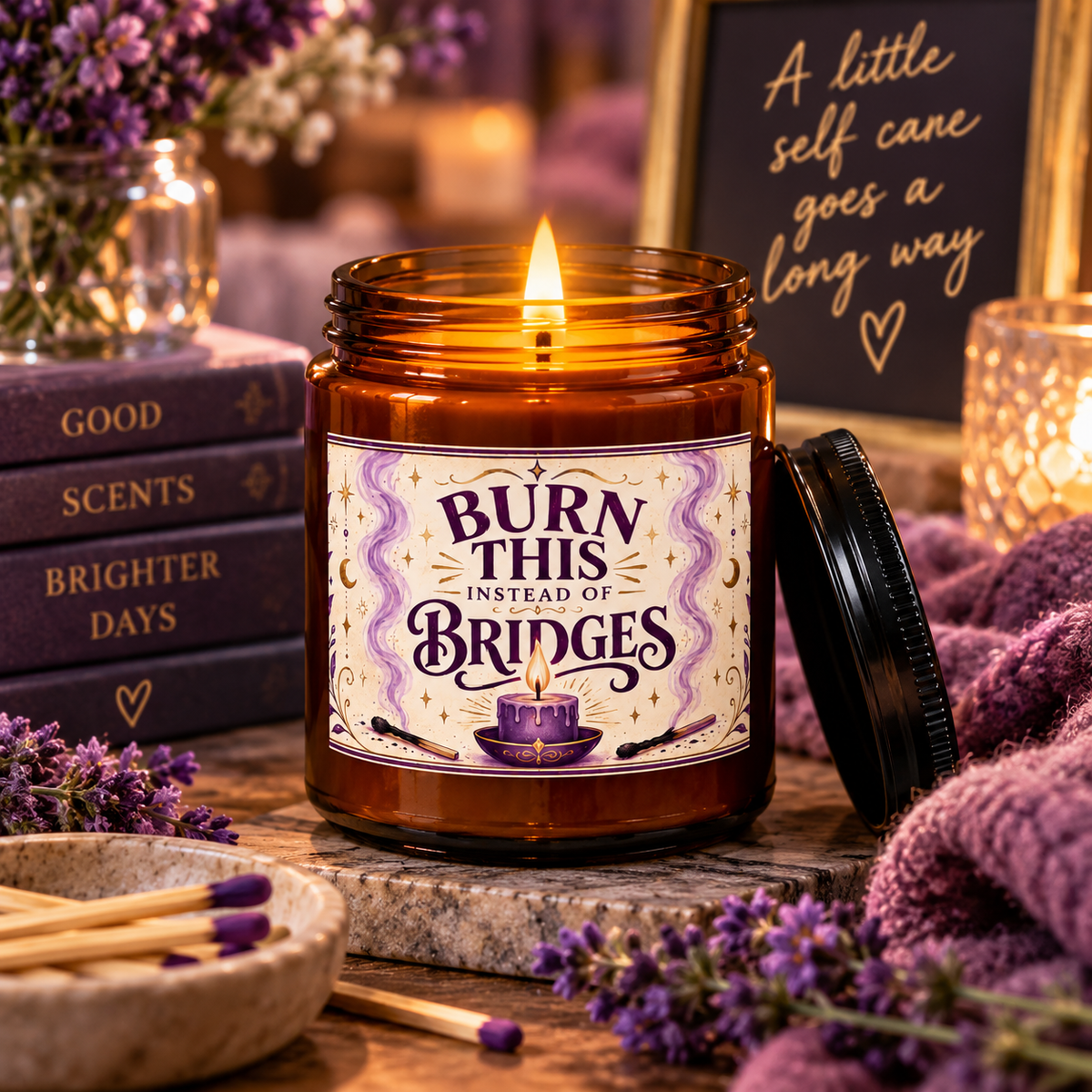 Burn This Instead of Bridges Candle, Funny Candle Gift for Her, Self Care Candle, Sassy Gift for Women, Best Friend Gift, Stress Relief Gift