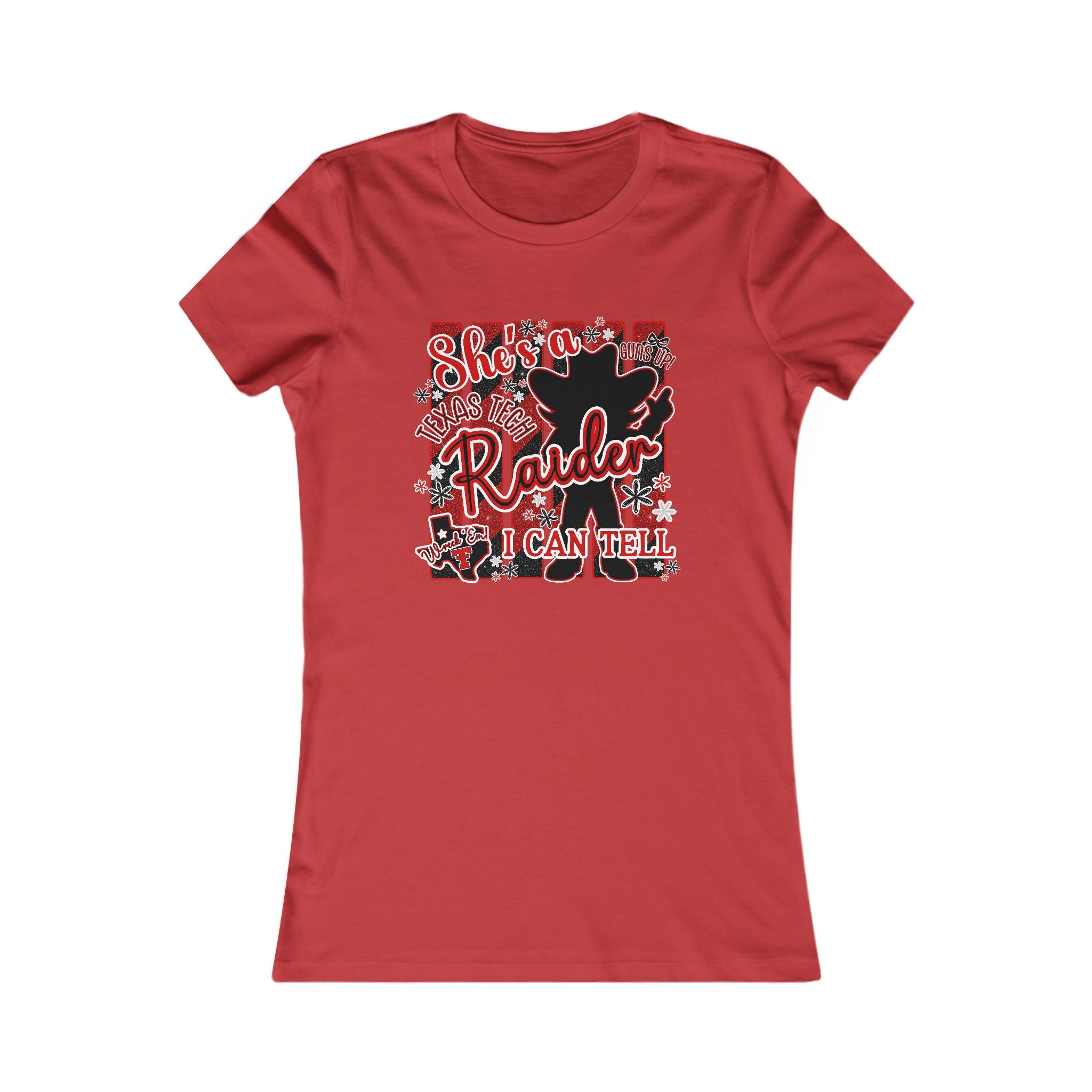 Lady Raider's -  'She's a Raider I Can Tell' Football Fan T-Shirt - Women's Favorite Tee