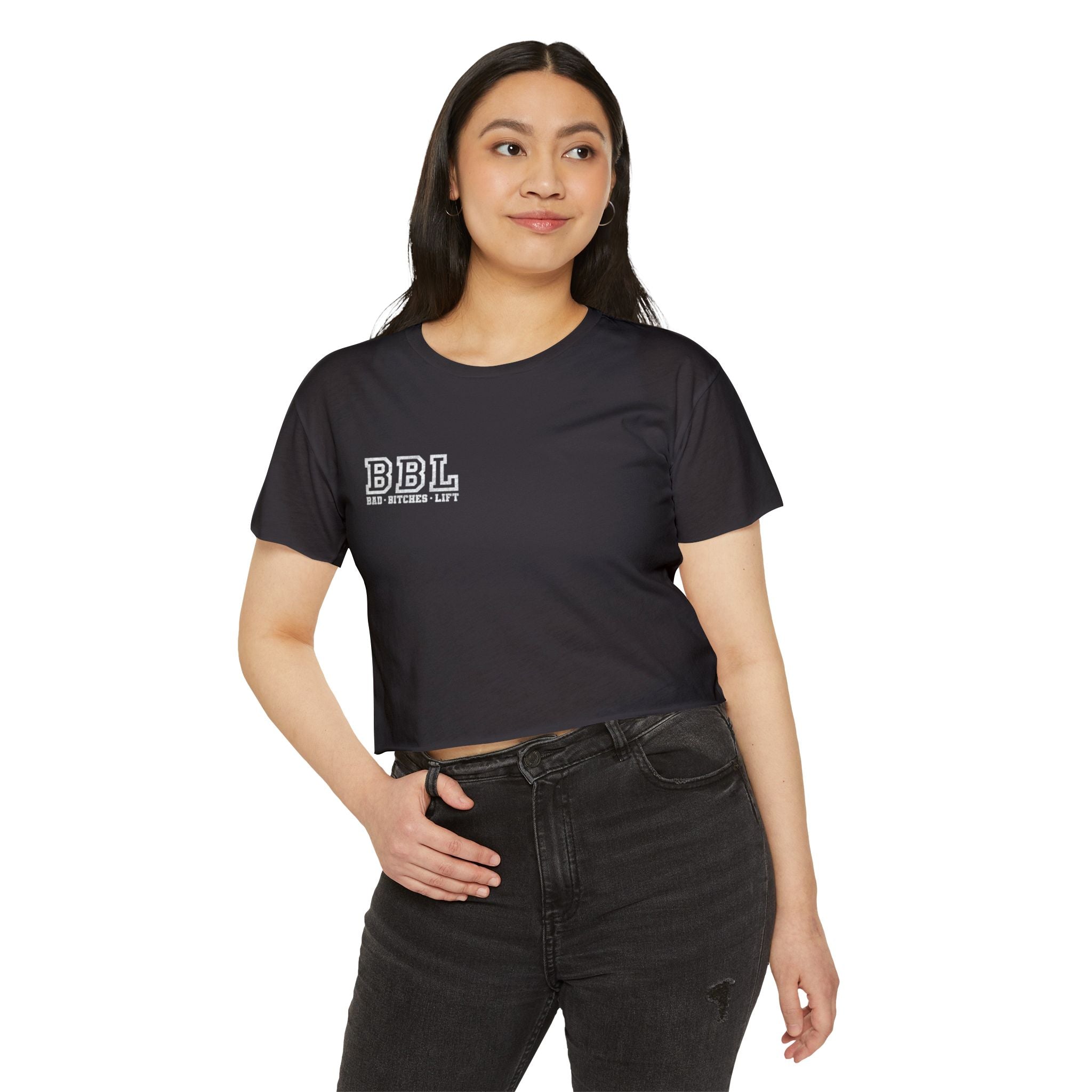 Crop Top — "Exercising Just Enough to F*ck & Fight" Retro Script Festival Tee
