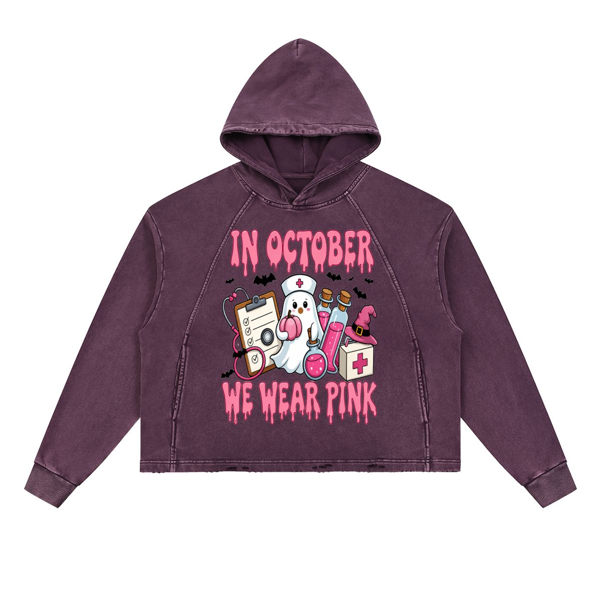Vintage Washed Frayed-Hem Hoodie