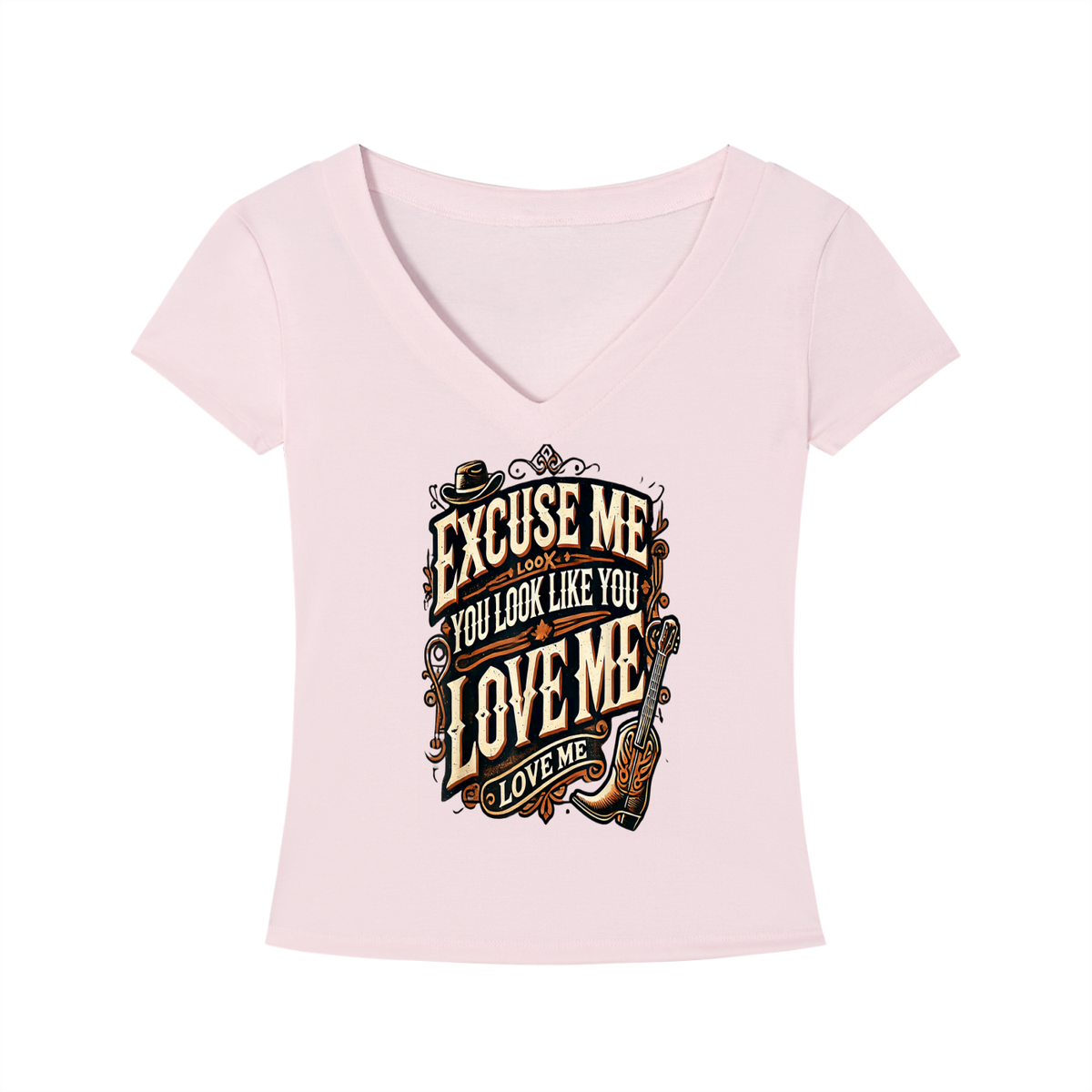 cowgirl,country,fitted,vneck,western,rodeo,excuseme
