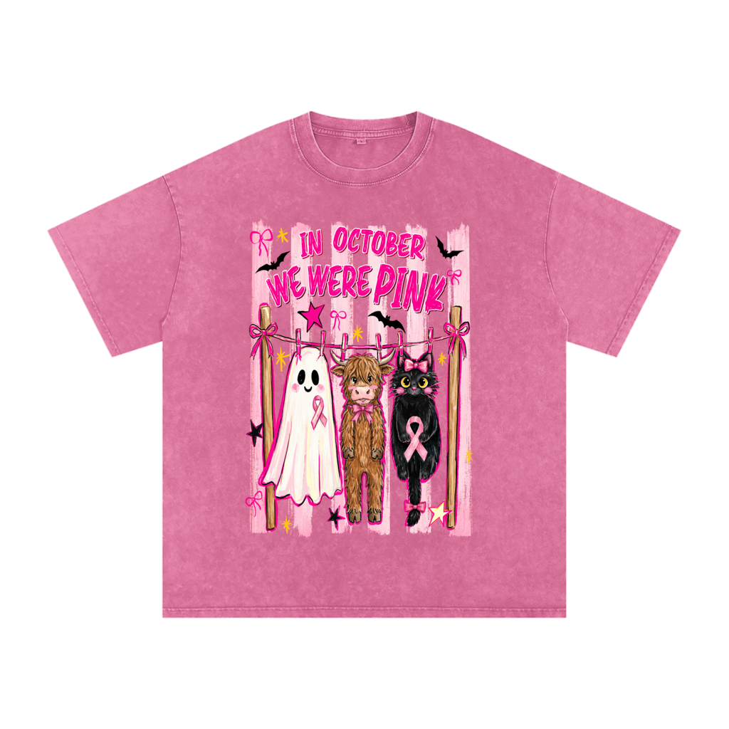 Breast Cancer Awareness Halloween Shirt - In October We Wear Pink Tee