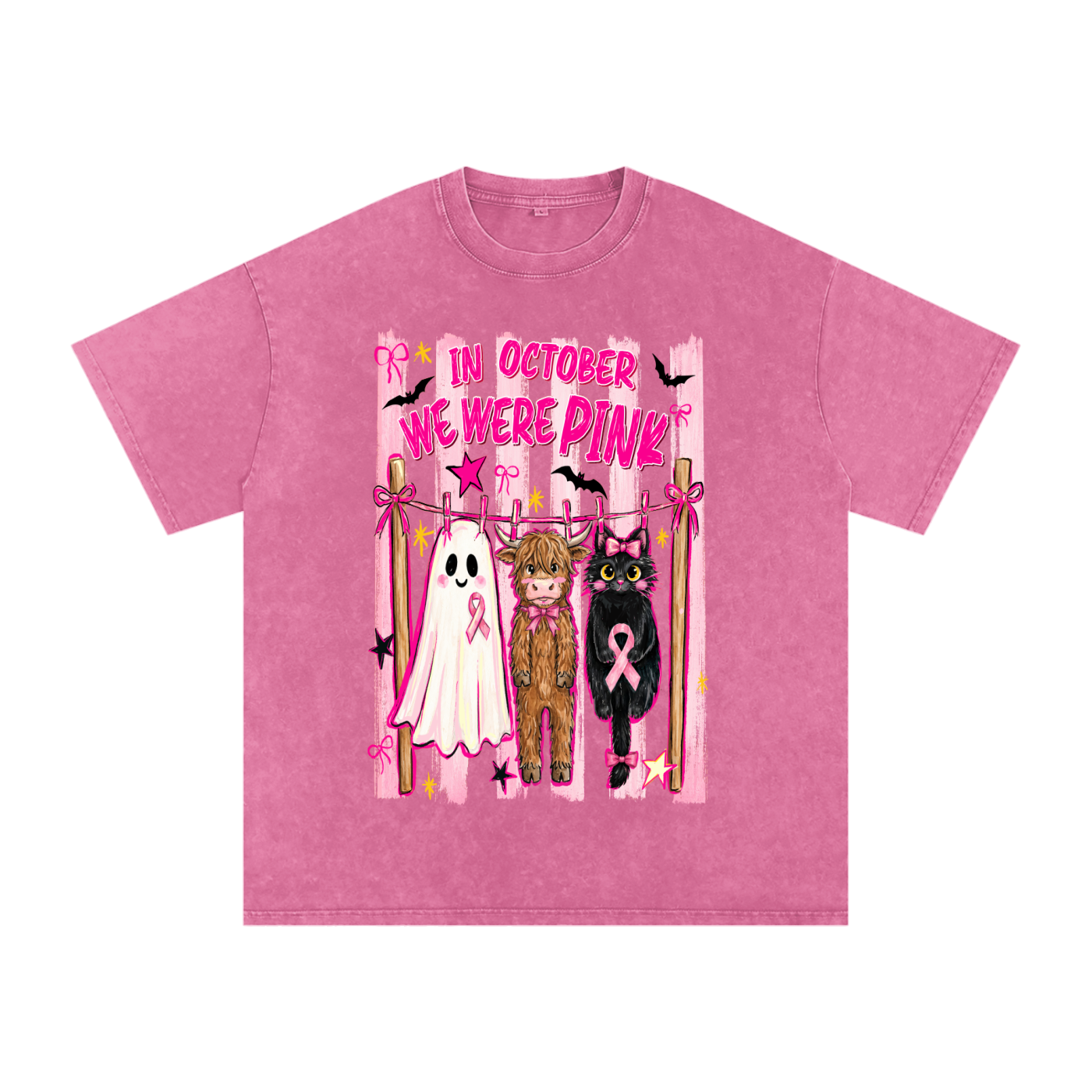 Breast Cancer Awareness Halloween Shirt - In October We Wear Pink Tee