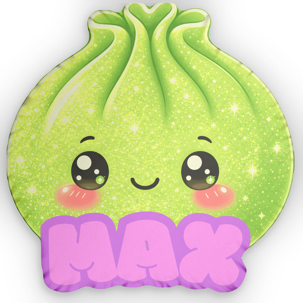 Custom Name Dumpling Throw Pillow, Personalized Kawaii Pillow, Cute Bedroom Decor, Kids Plush Pillow All occasion Gift