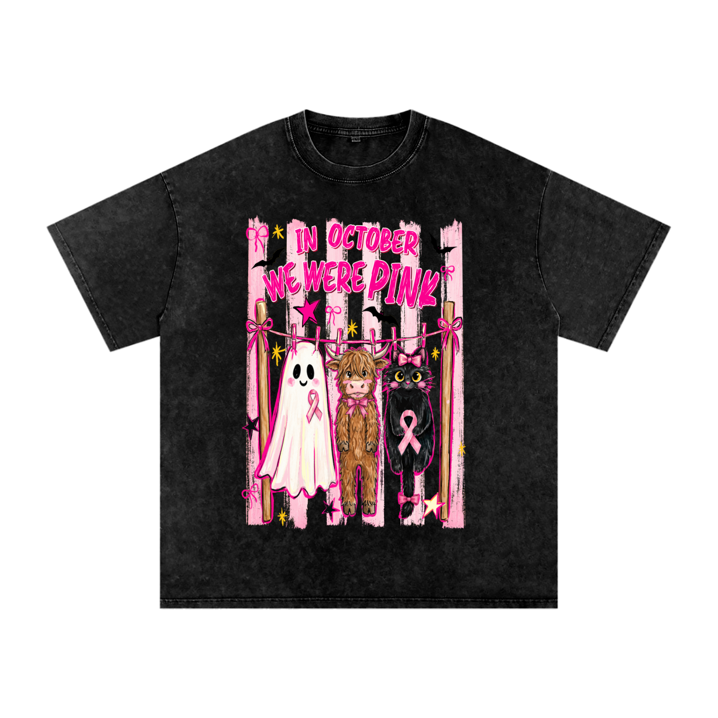 Breast Cancer Awareness Halloween Shirt - In October We Wear Pink Tee