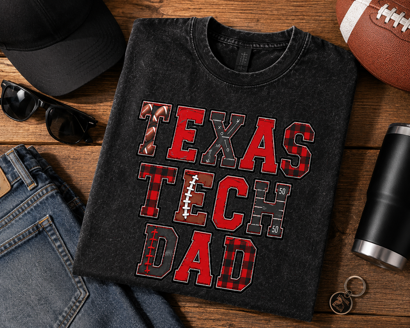 Texas Tech Dad Shirt, Red Raiders Dad Game Day Tee, Texas Tech Football Shirt, College Football Dad Gift, Lubbock Game Day Tee