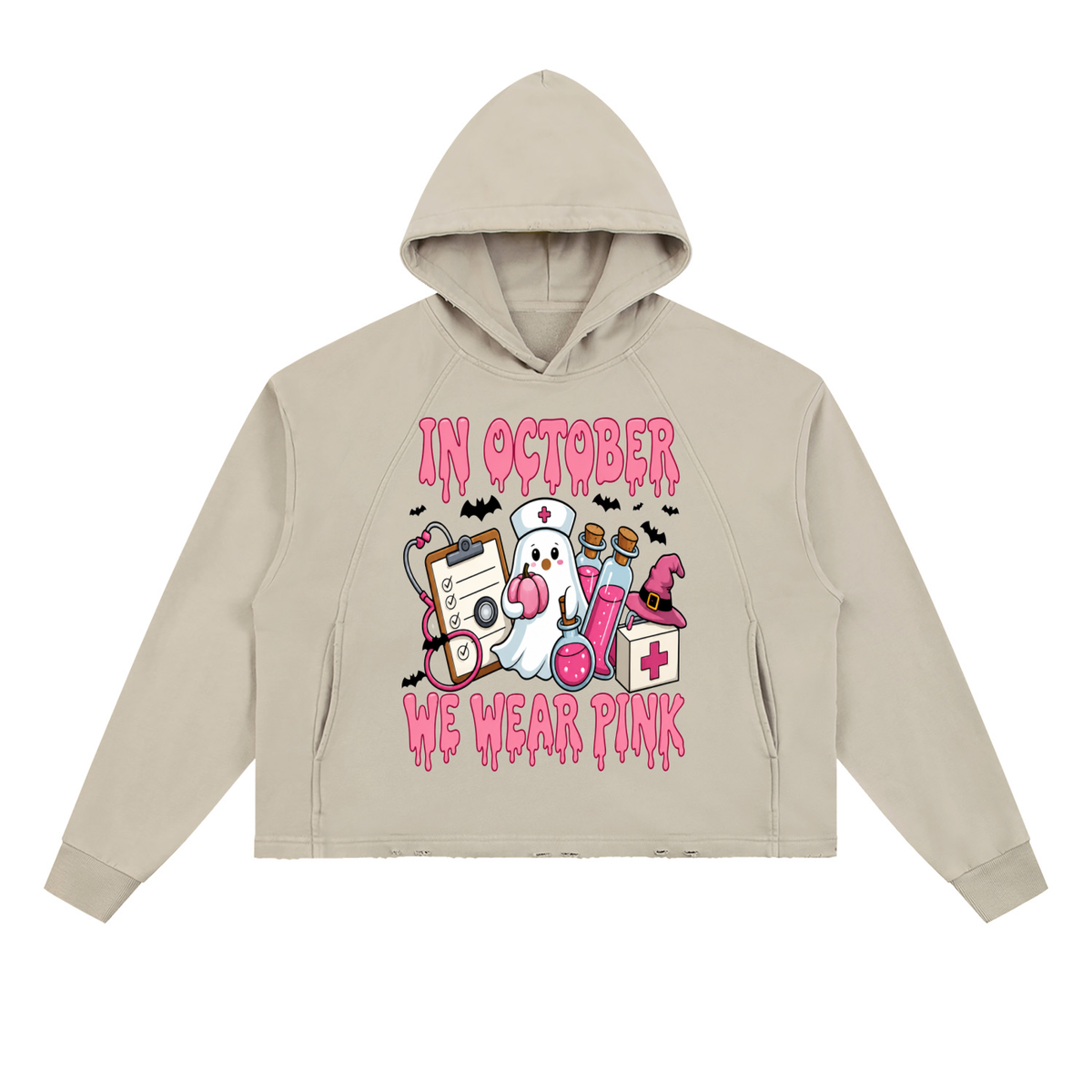 Vintage Washed Frayed-Hem Hoodie