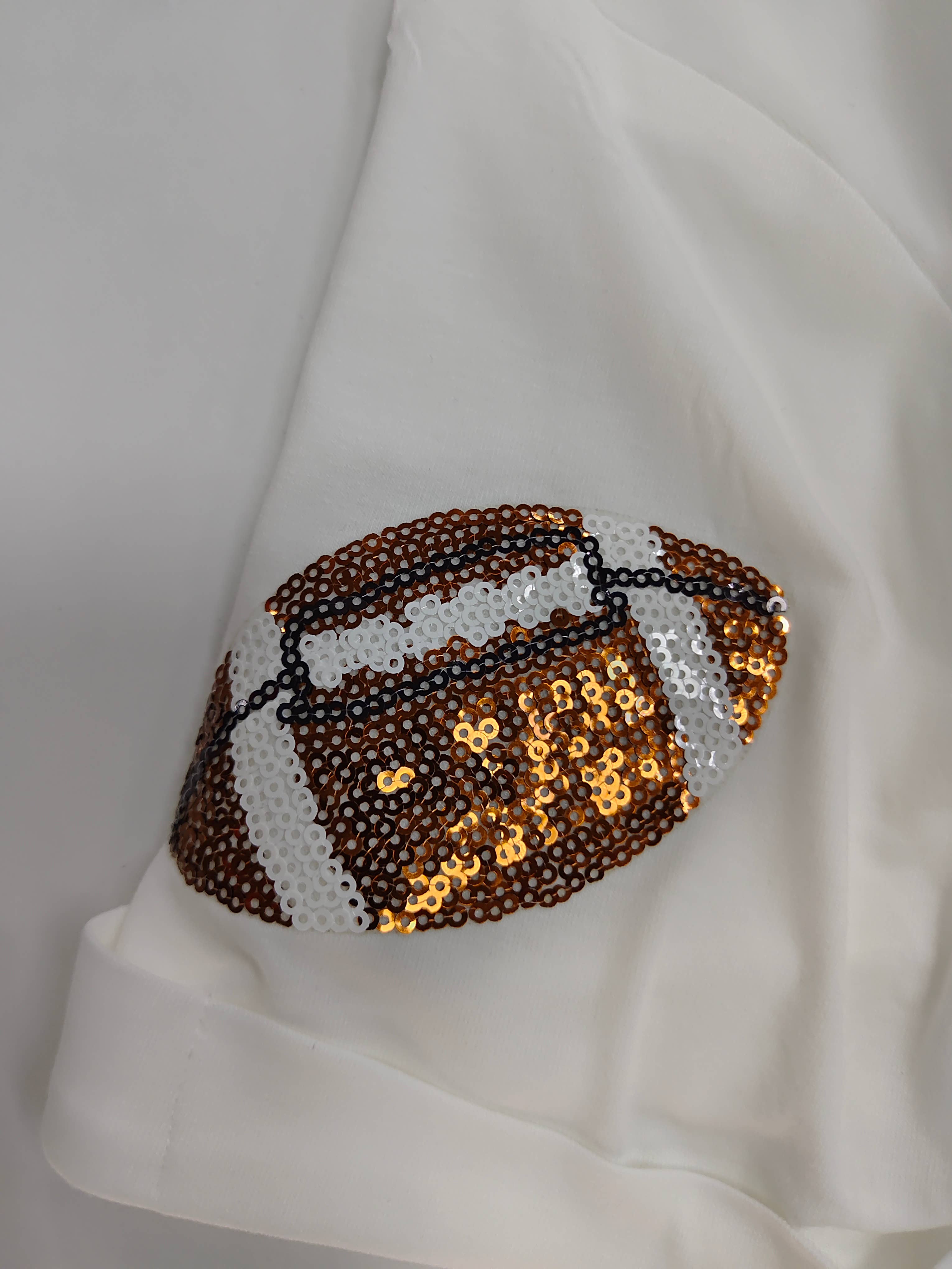 Game Day Sequin Rugby Bow Print Tee