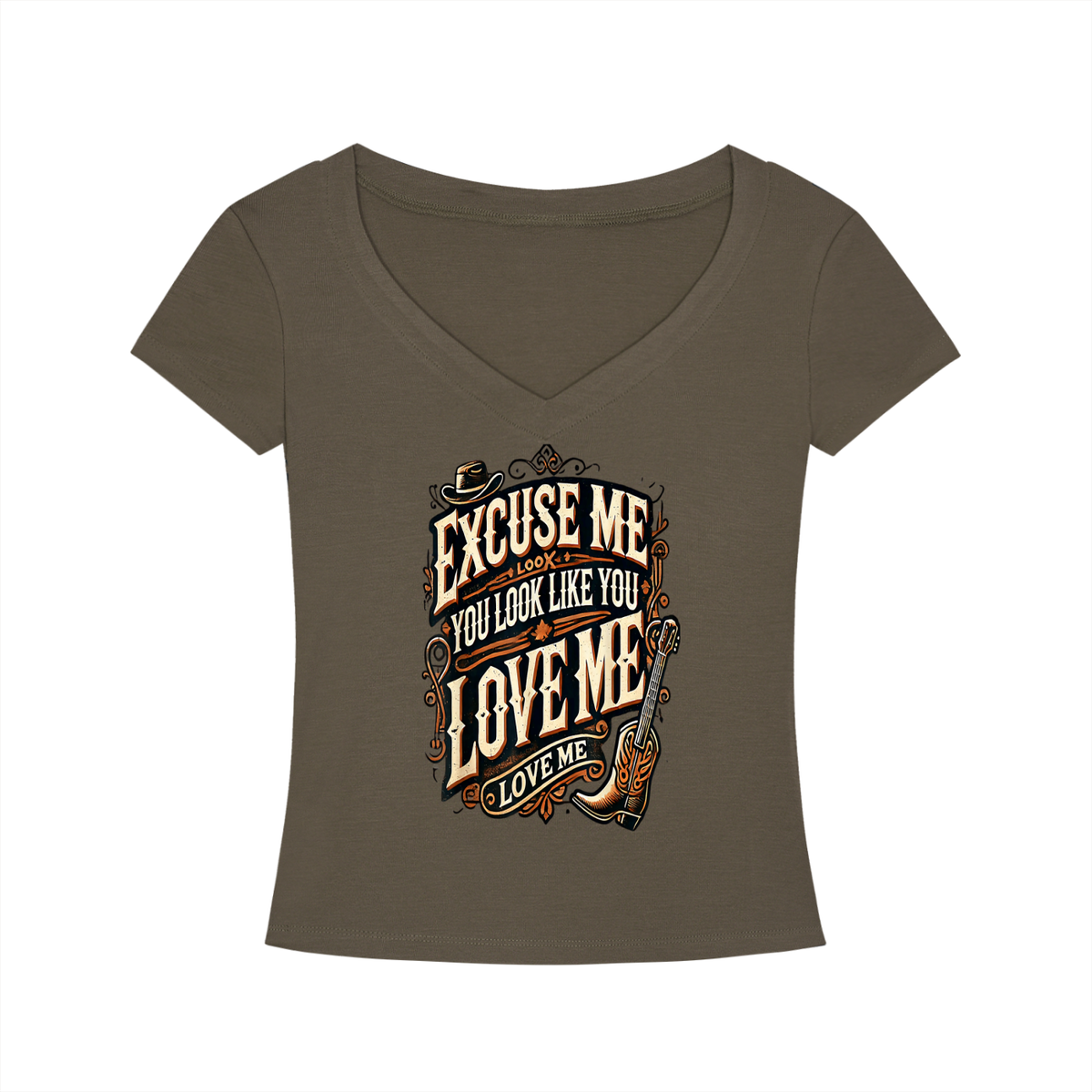 cowgirl,country,fitted,vneck,western,rodeo,excuseme
