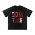 Leopard Print Game Day Shirt, Red Raiders Leopard Print Football Shirt, Vintage Washed Graphic Shirt