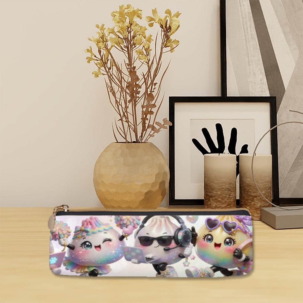 Leather Triangular Pencil Case Pastel Colorful Minimalist Canva BannerSIDES