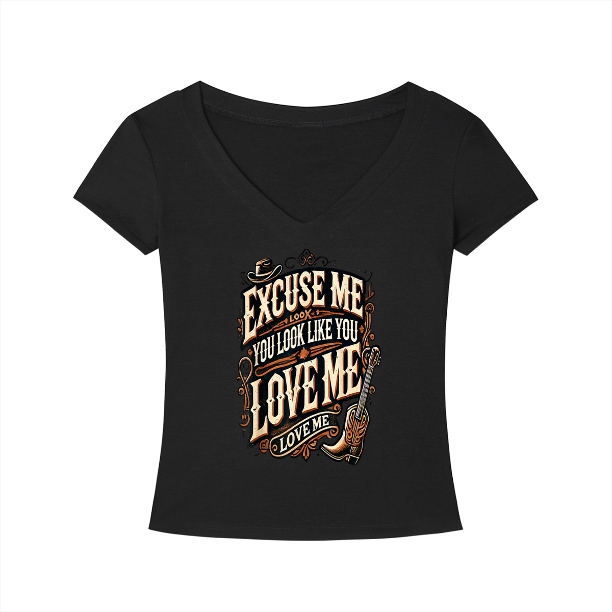 cowgirl,country,fitted,vneck,western,rodeo,excuseme