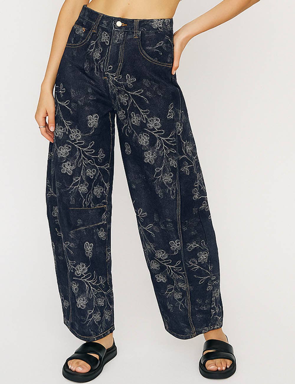 Petal Push Barrel Leg Denim Jeans
