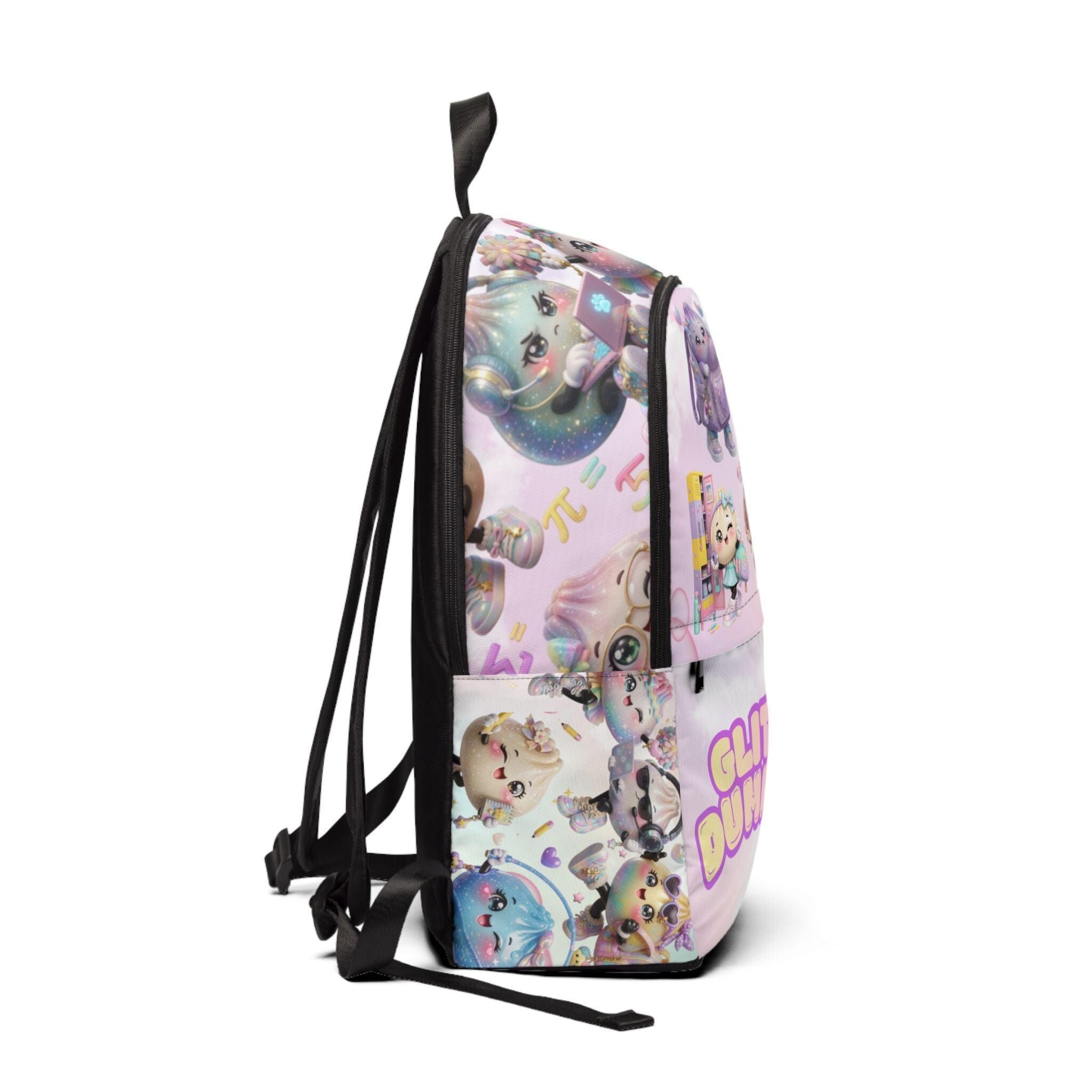 Glitter Dumpling Backpack — Pastel Cute Character School Bag