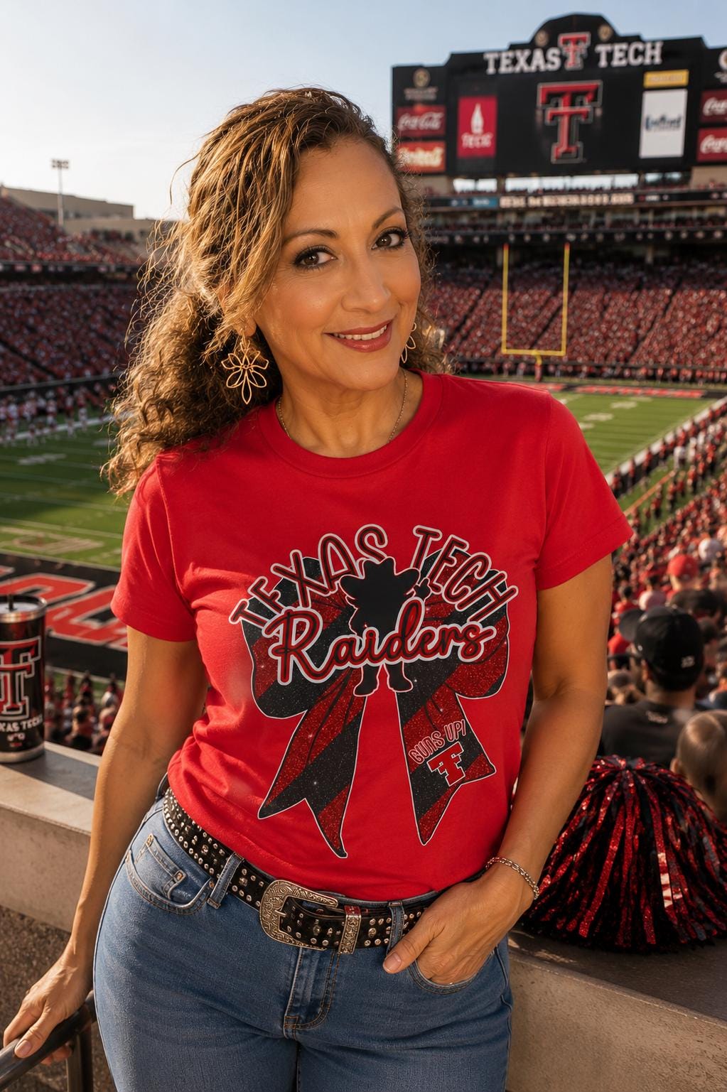 Texas Tech Red Raiders Ribbon T-Shirt — Red & Black Spirit Tee